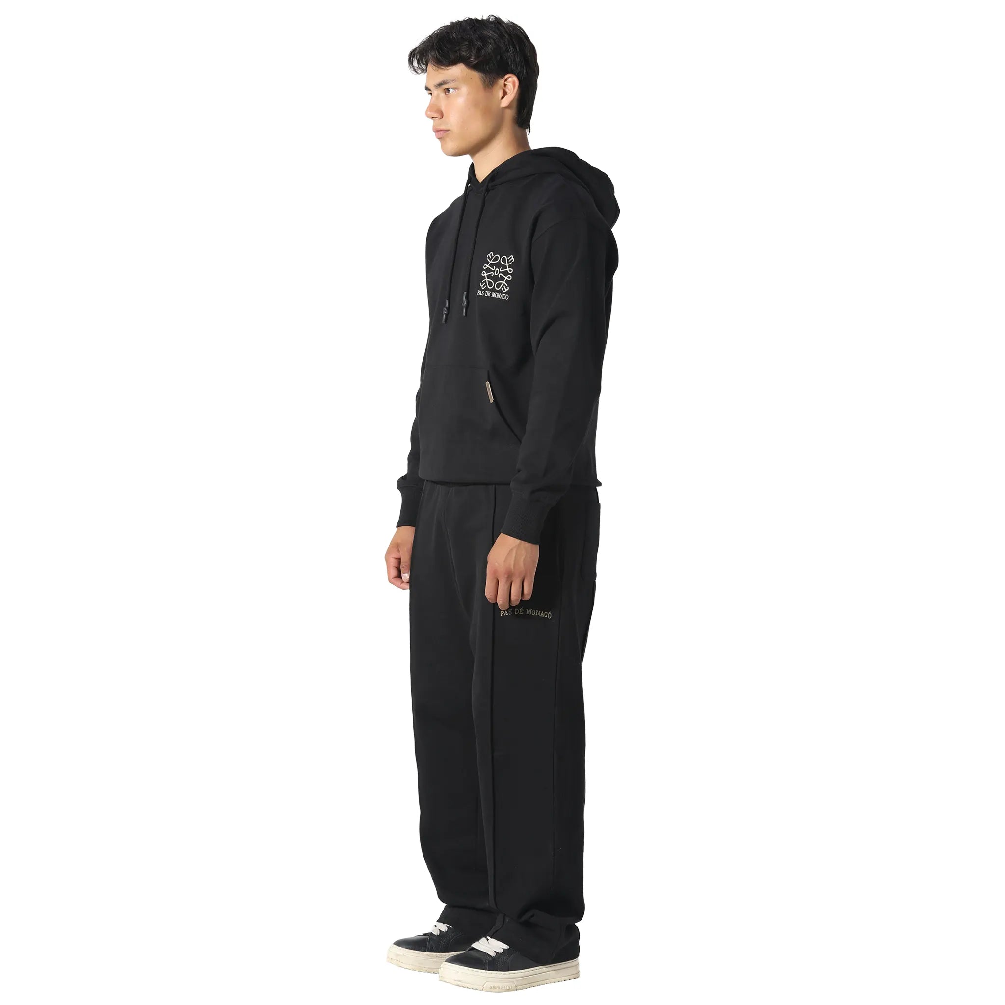 Front Side View of Pas De Monaco Prestige Black Hoodie 5060615213740